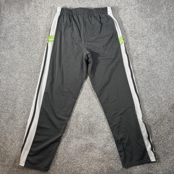 Champion Track Pants Mens Medium Gray White Green Athletic Side Stripe Logo - Picture 8 of 10